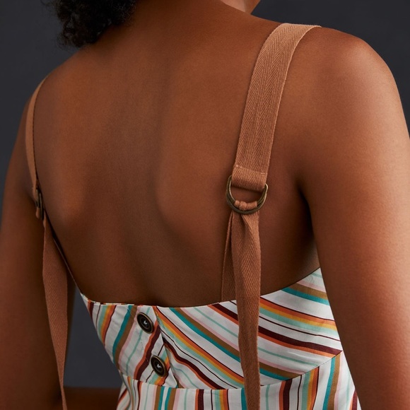 Maeve Square Neck Striped Midi NWT - Picture 5 of 9